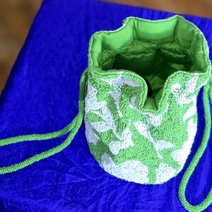 Kate Spade Green and White Beaded Bag